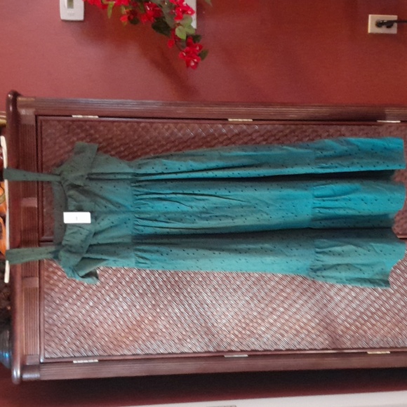 Eyelet Ruffle Square Neck Midi Dress - Picture 7 of 7